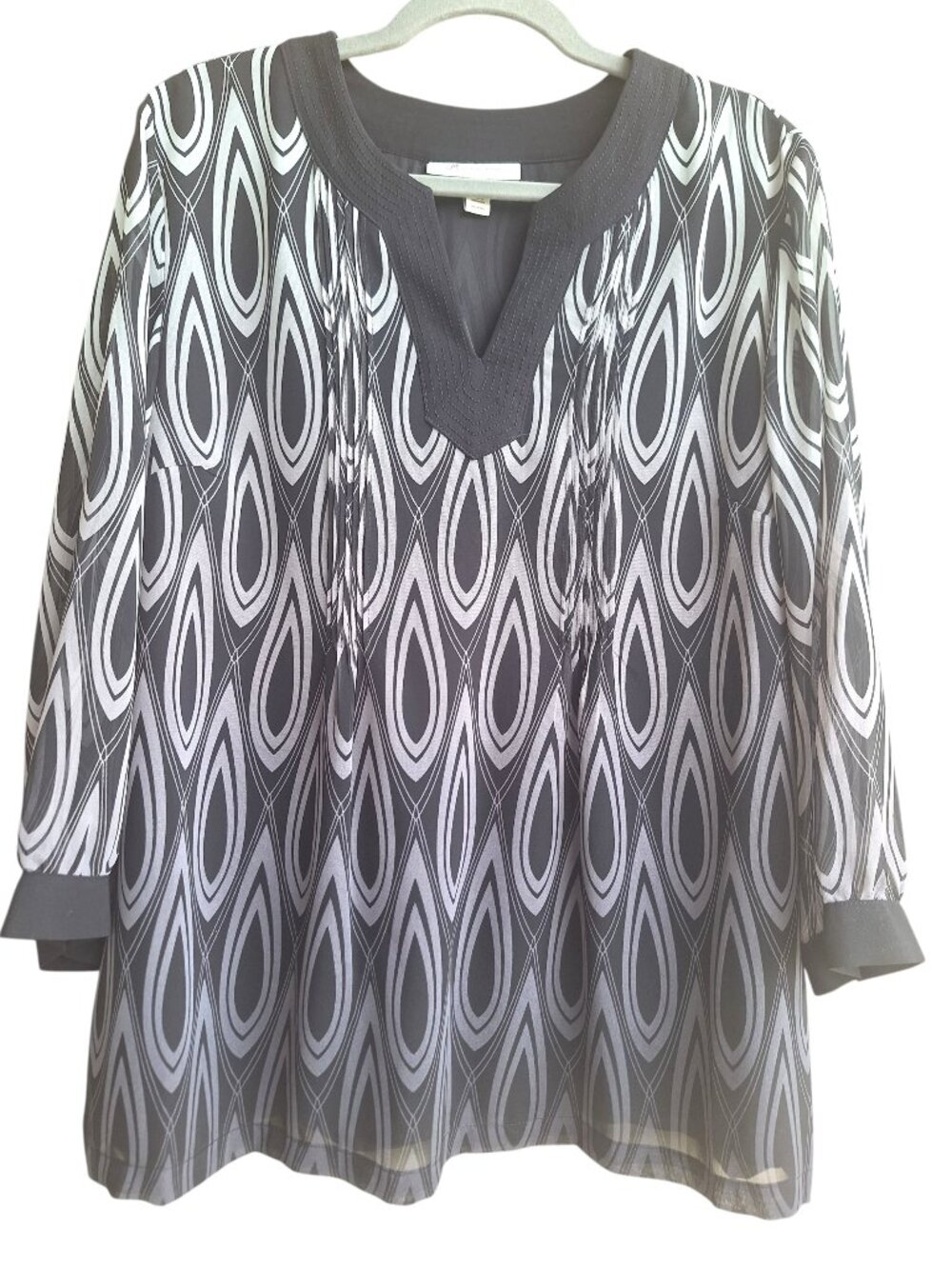 JM Collection Size 16 Ombre Print Blouse - Tailored Business Casual Office Top